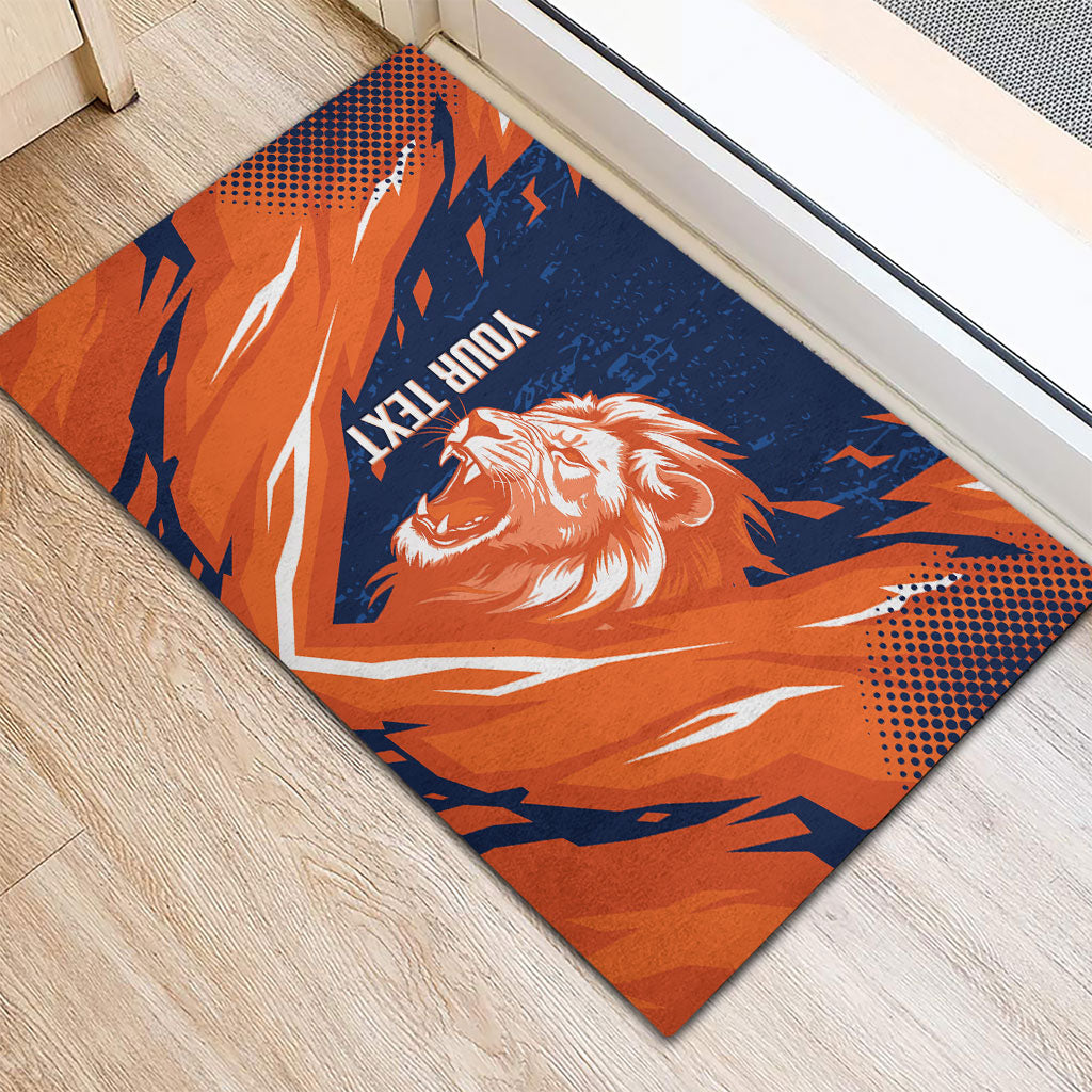 Custom Netherlands 2026 Football Rubber Doormat Go Oranje Majestic Lion