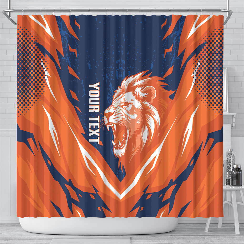 Custom Netherlands 2026 Football Shower Curtain Go Oranje Majestic Lion