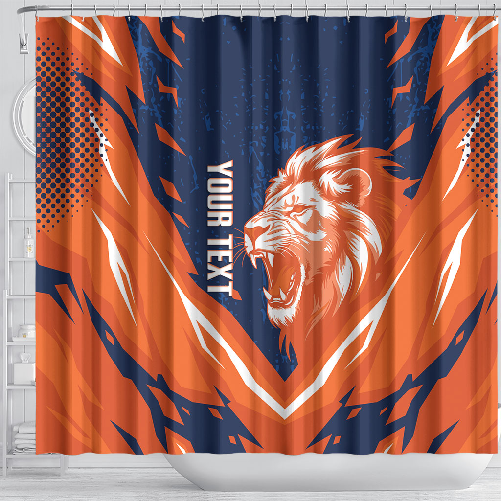Custom Netherlands 2026 Football Shower Curtain Go Oranje Majestic Lion