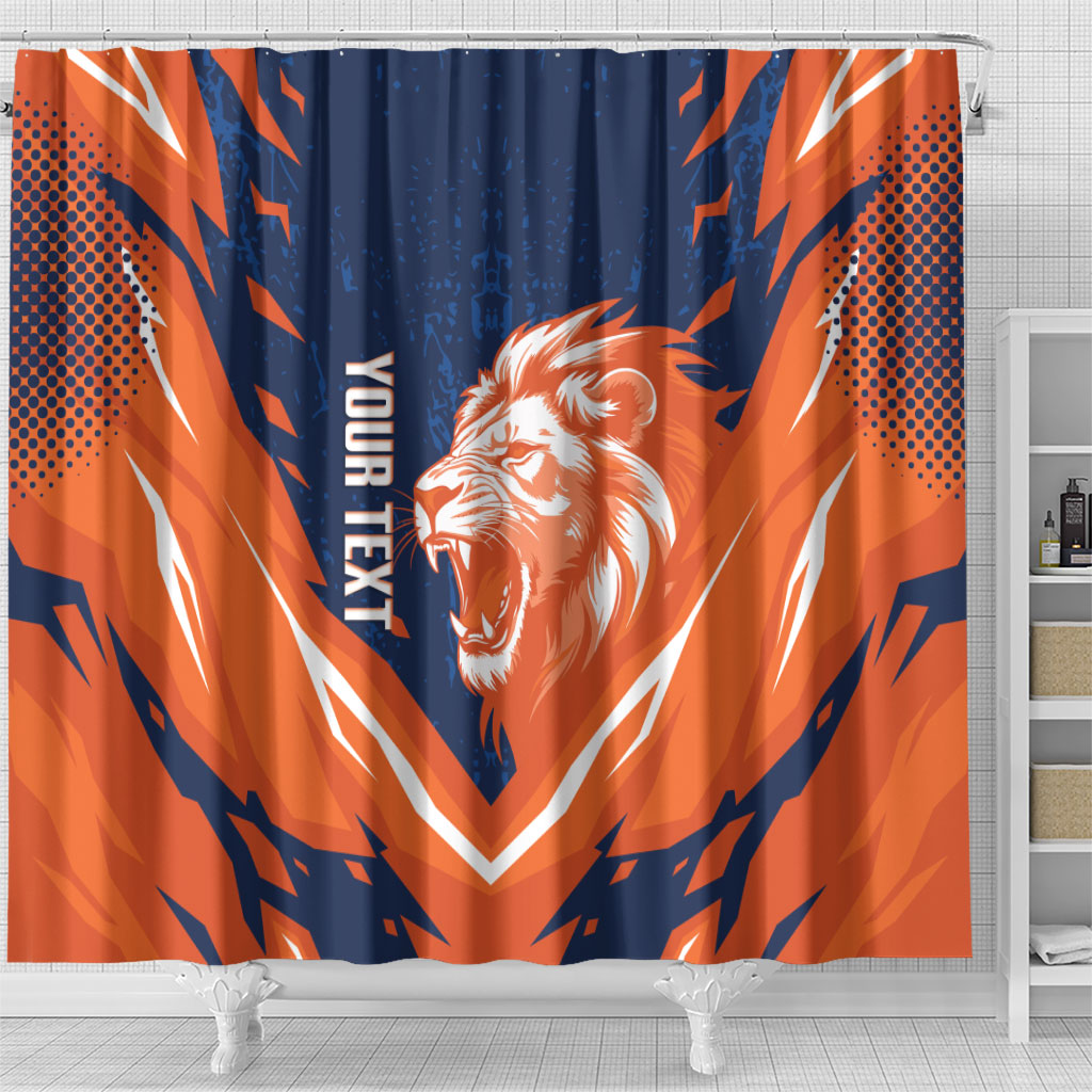 Custom Netherlands 2026 Football Shower Curtain Go Oranje Majestic Lion