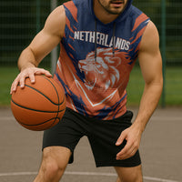 Custom Netherlands 2026 Football Sleeveless Hoodie Go Oranje Majestic Lion
