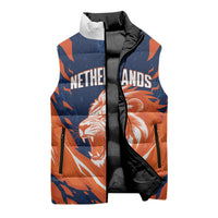 Custom Netherlands 2026 Football Sleeveless Puffer Jacket Go Oranje Majestic Lion