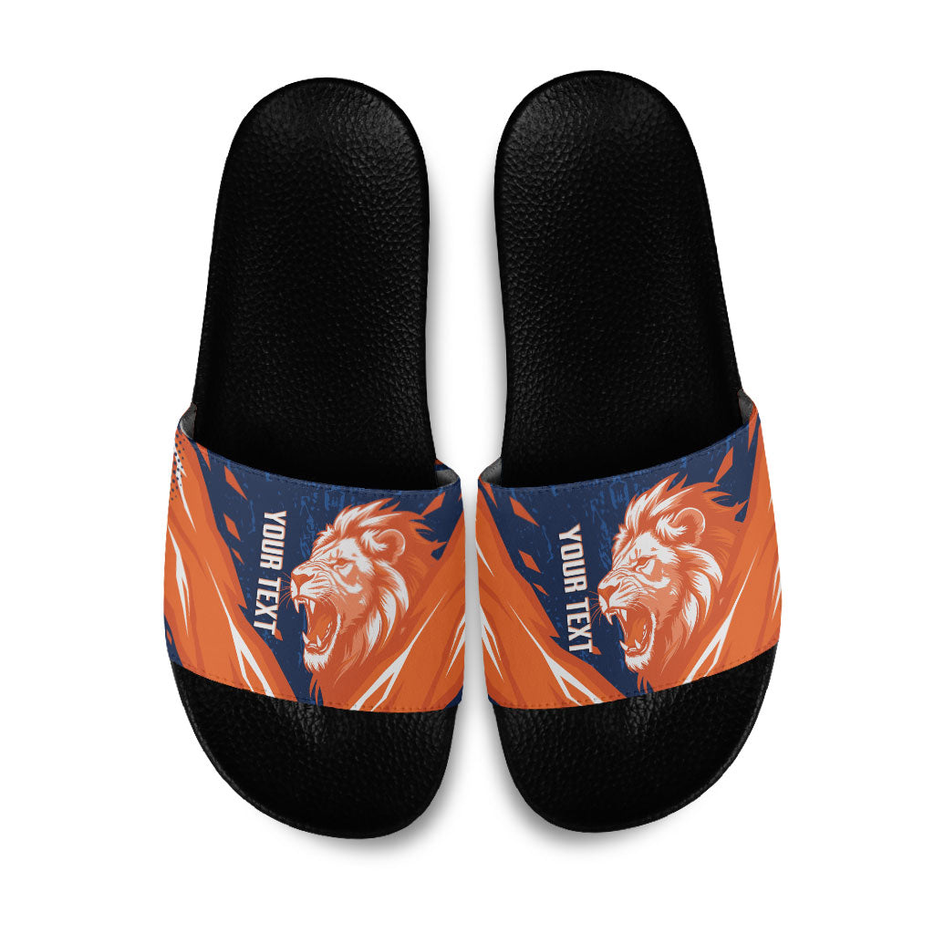 Custom Netherlands 2026 Football Slide Sandals Go Oranje Majestic Lion