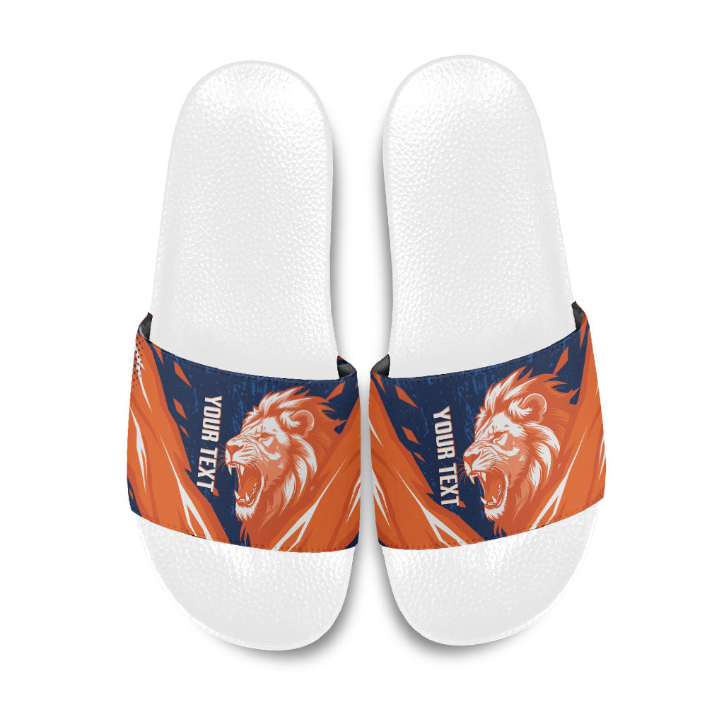Custom Netherlands 2026 Football Slide Sandals Go Oranje Majestic Lion