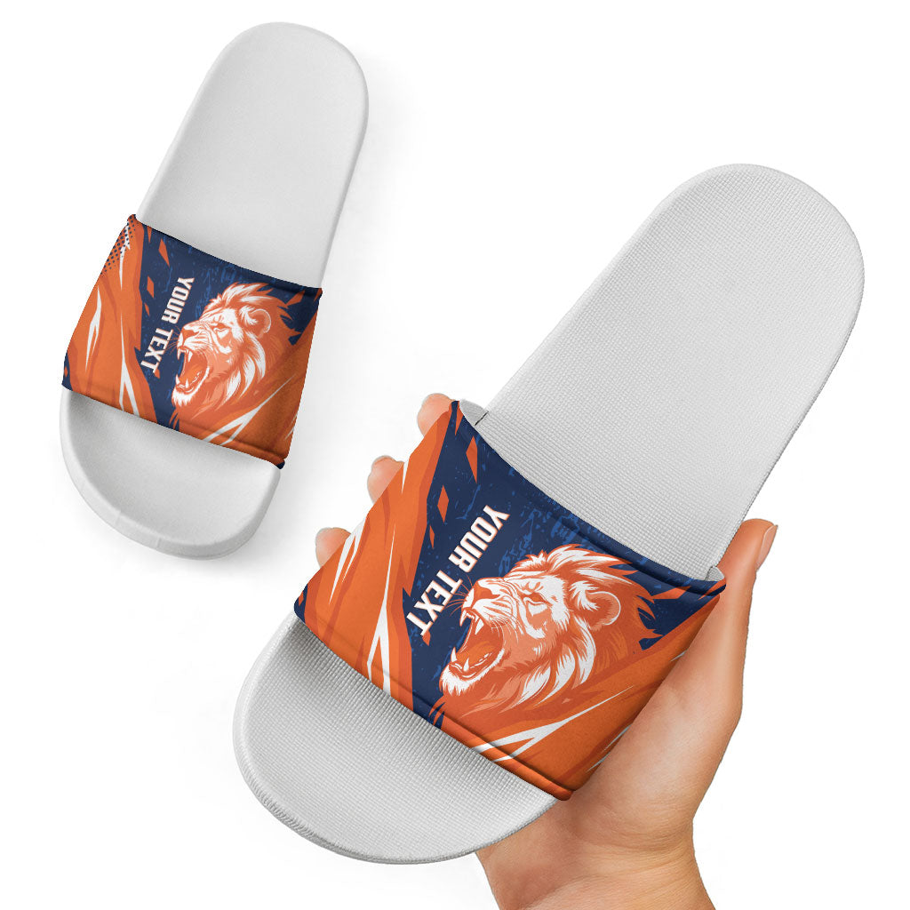 Custom Netherlands 2026 Football Slide Sandals Go Oranje Majestic Lion