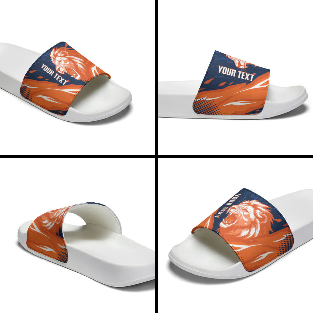 Custom Netherlands 2026 Football Slide Sandals Go Oranje Majestic Lion