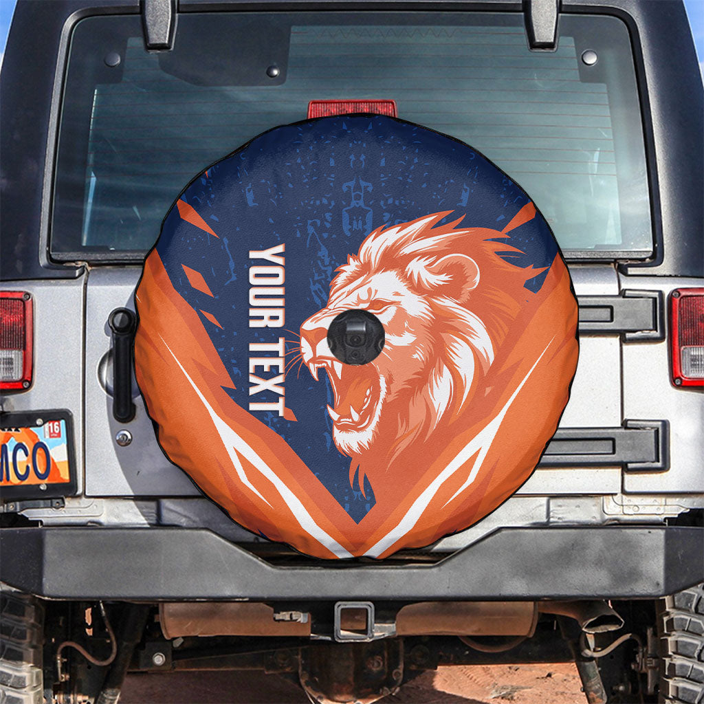 Custom Netherlands 2026 Football Spare Tire Cover Go Oranje Majestic Lion