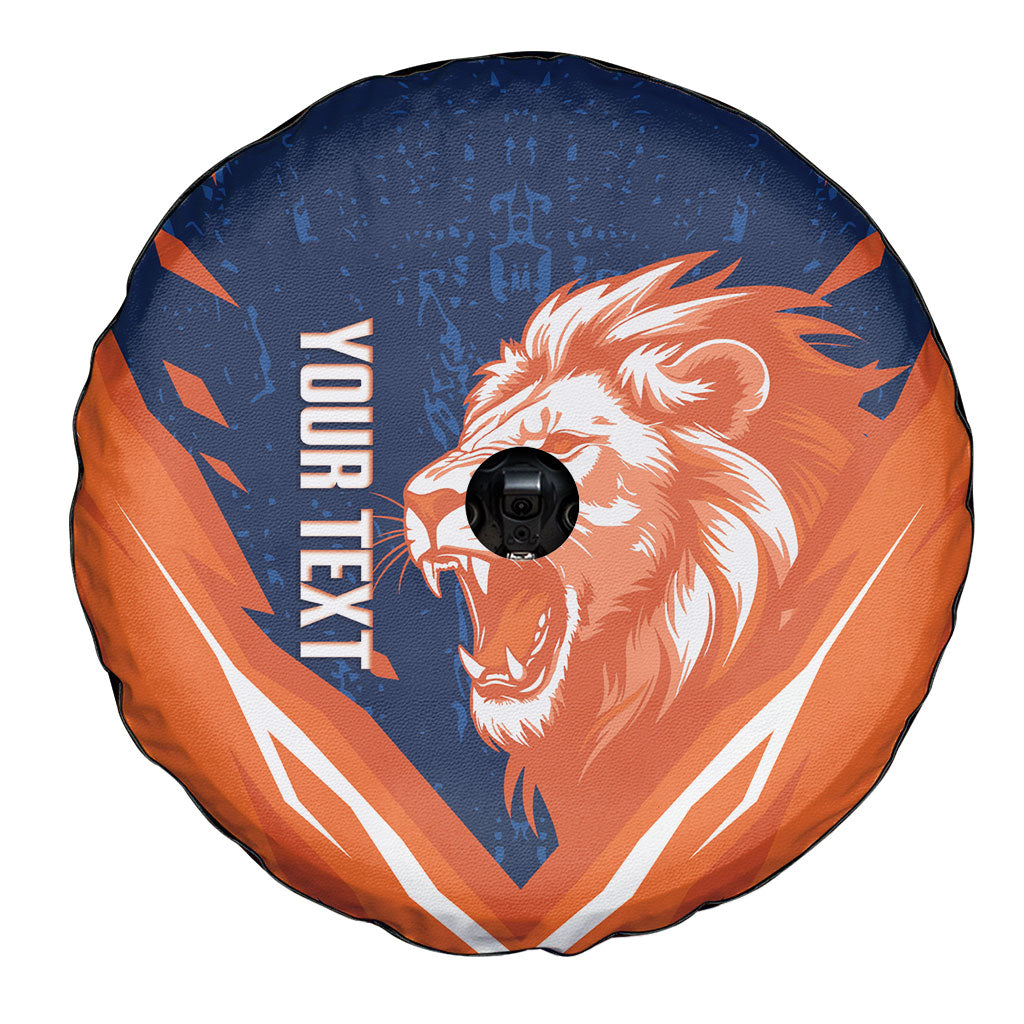 Custom Netherlands 2026 Football Spare Tire Cover Go Oranje Majestic Lion