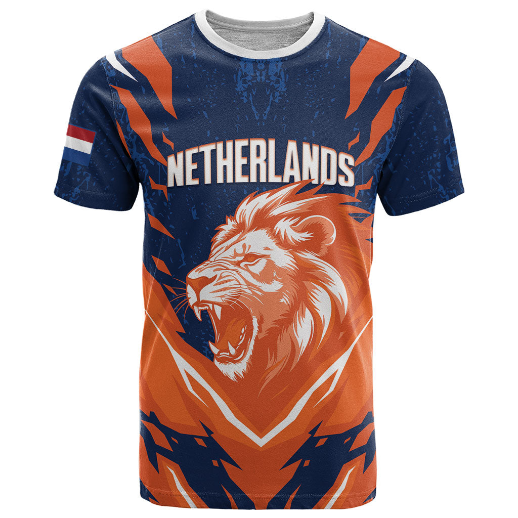 Custom Netherlands 2026 Football T Shirt Go Oranje Majestic Lion