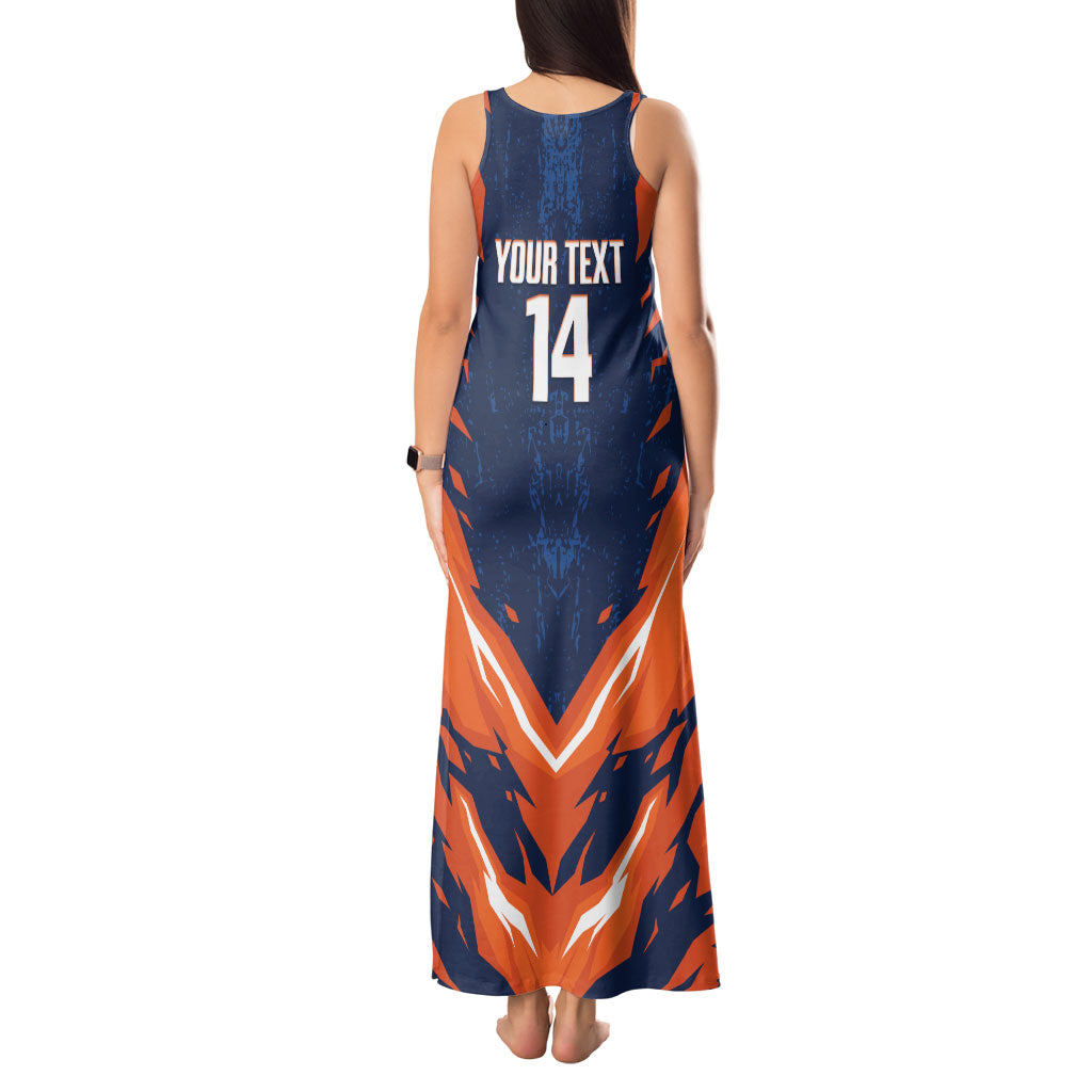 Custom Netherlands 2026 Football Tank Maxi Dress Go Oranje Majestic Lion