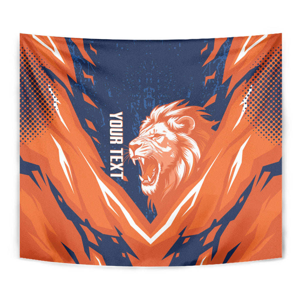 Custom Netherlands 2026 Football Tapestry Go Oranje Majestic Lion