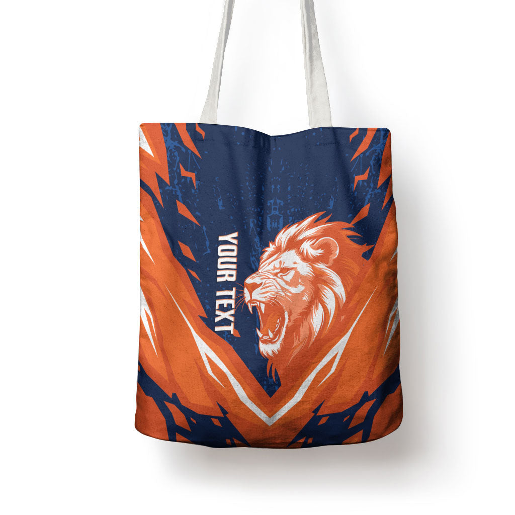 Custom Netherlands 2026 Football Tote Bag Go Oranje Majestic Lion
