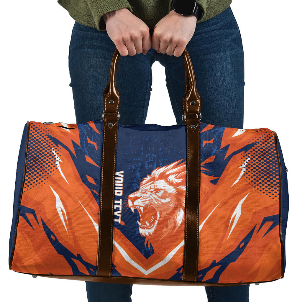 Custom Netherlands 2026 Football Travel Bag Go Oranje Majestic Lion