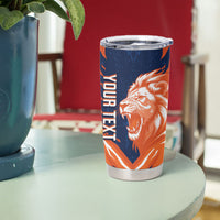 Custom Netherlands 2026 Football Tumbler Cup Go Oranje Majestic Lion