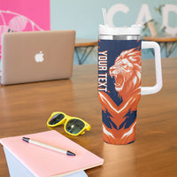 Custom Netherlands 2026 Football Tumbler With Handle Go Oranje Majestic Lion