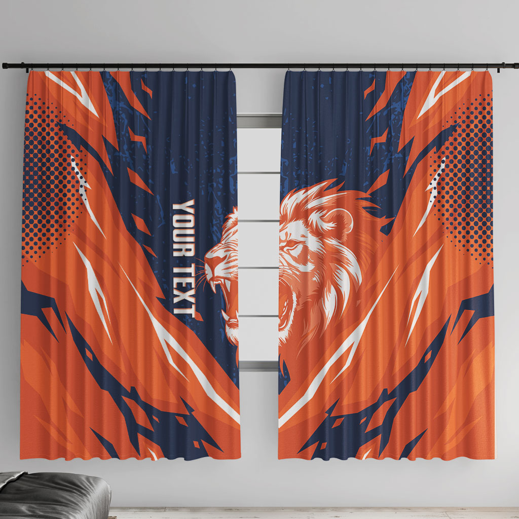 Custom Netherlands 2026 Football Window Curtain Go Oranje Majestic Lion