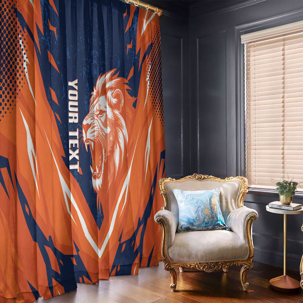 Custom Netherlands 2026 Football Window Curtain Go Oranje Majestic Lion