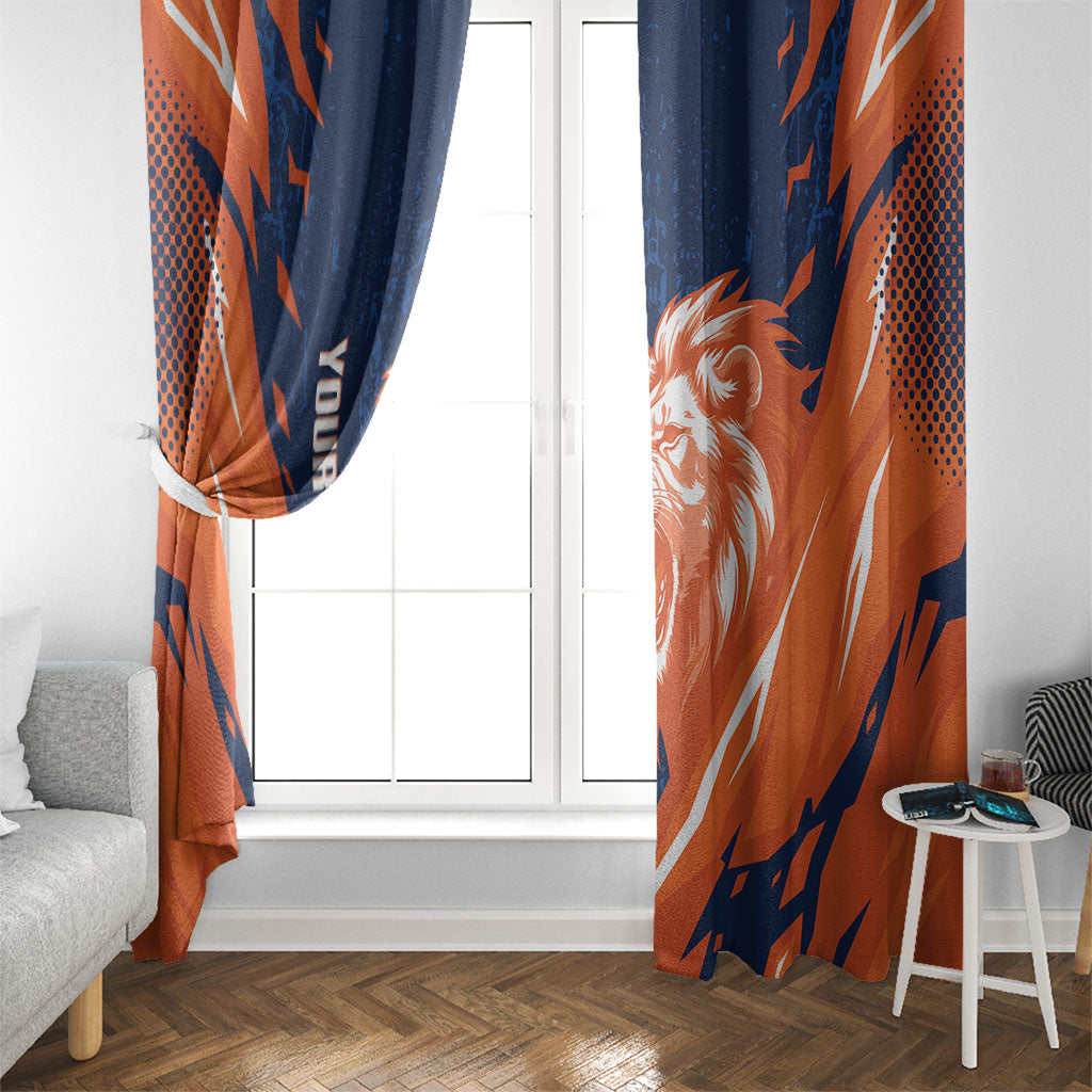 Custom Netherlands 2026 Football Window Curtain Go Oranje Majestic Lion