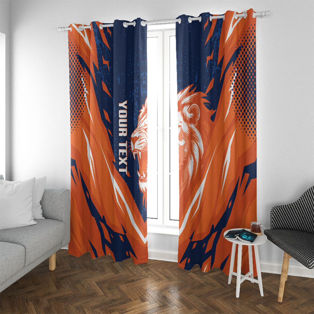 Custom Netherlands 2026 Football Window Curtain Go Oranje Majestic Lion