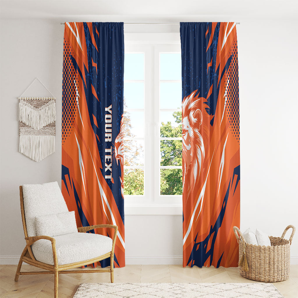 Custom Netherlands 2026 Football Window Curtain Go Oranje Majestic Lion