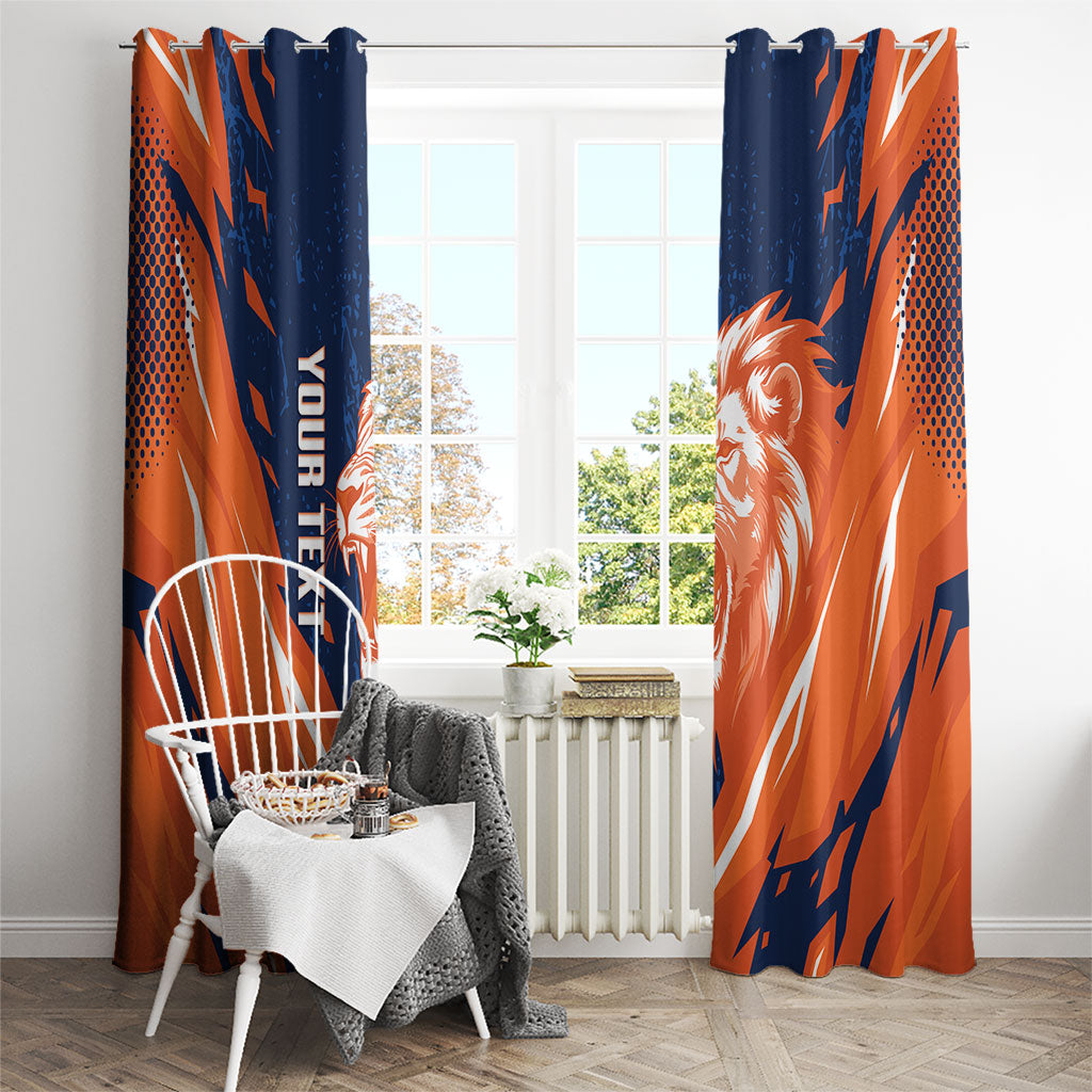 Custom Netherlands 2026 Football Window Curtain Go Oranje Majestic Lion