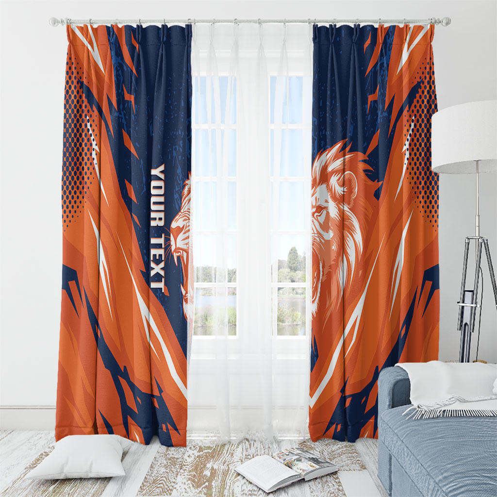 Custom Netherlands 2026 Football Window Curtain Go Oranje Majestic Lion