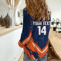 Custom Netherlands 2026 Football Women Casual Shirt Go Oranje Majestic Lion