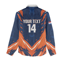 Custom Netherlands 2026 Football Women Casual Shirt Go Oranje Majestic Lion