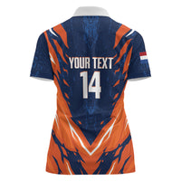 Custom Netherlands 2026 Football Women Polo Shirt Go Oranje Majestic Lion