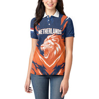Custom Netherlands 2026 Football Women Polo Shirt Go Oranje Majestic Lion