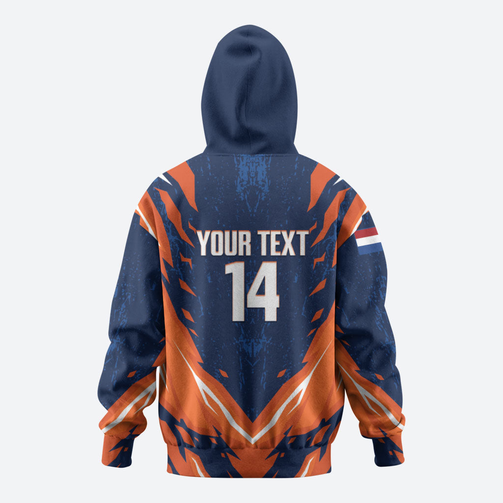 Custom Netherlands 2026 Football Zip Hoodie Go Oranje Majestic Lion