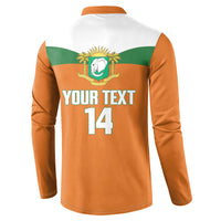 Custom Cote d'Ivoire 2026 Football Button Sweatshirt Allez Les Elephant