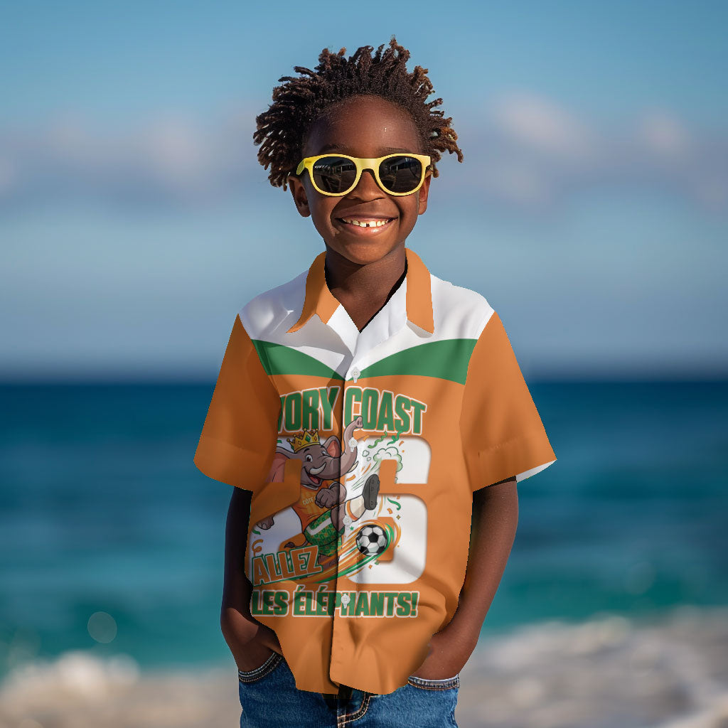 Custom Cote d'Ivoire 2026 Football Kid Hawaiian Shirt Allez Les Elephant