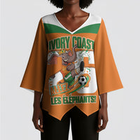 Custom Cote d'Ivoire 2026 Football Kimono Sleeve Blouse Allez Les Elephant