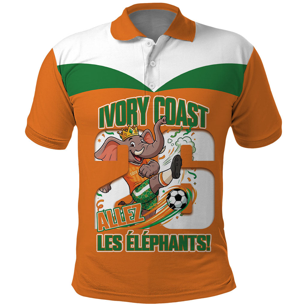 Custom Cote d'Ivoire 2026 Football Polo Shirt Allez Les Elephant