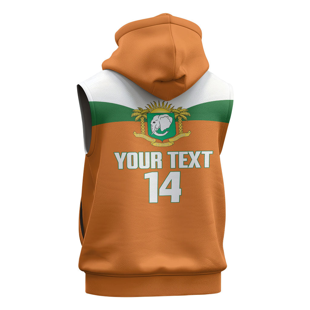 Custom Cote d'Ivoire 2026 Football Sleeveless Zip Hoodie Allez Les Elephant
