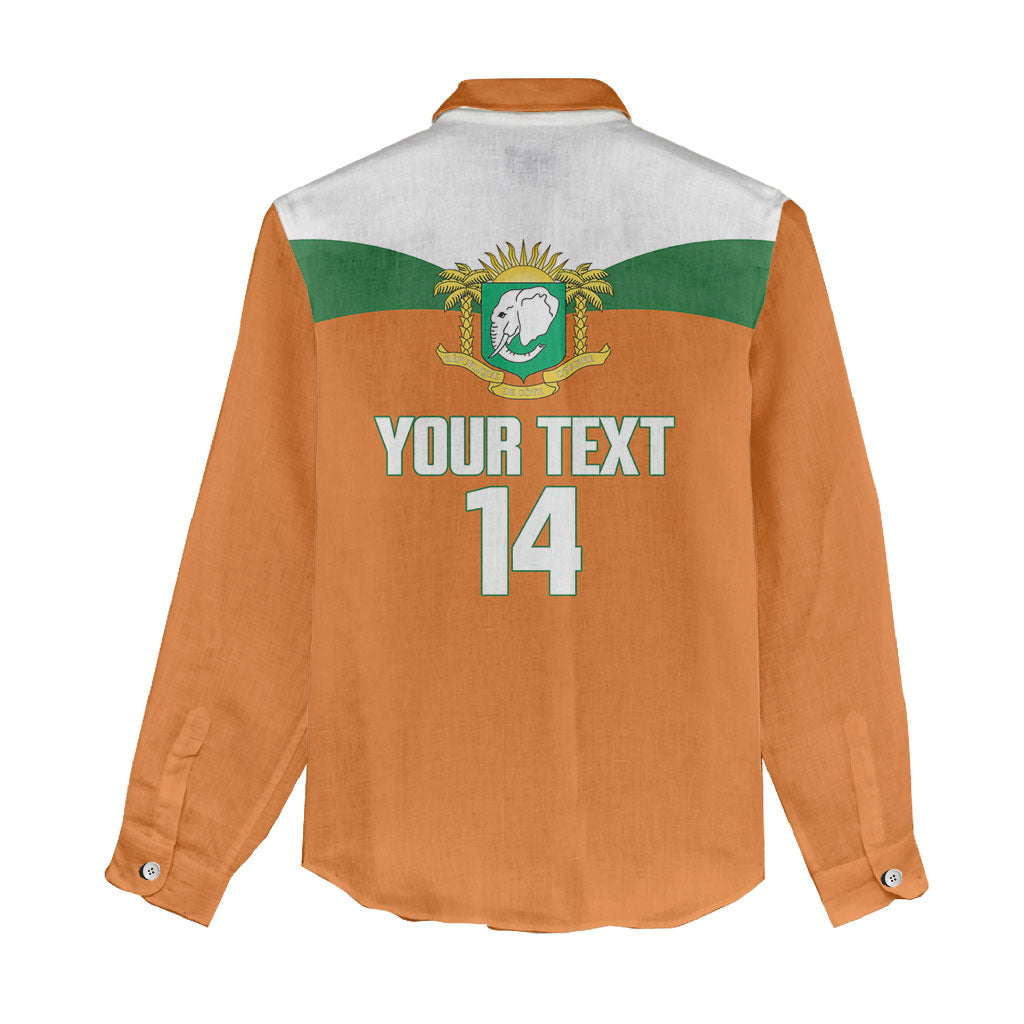 Custom Cote d'Ivoire 2026 Football Women Casual Shirt Allez Les Elephant