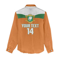 Custom Cote d'Ivoire 2026 Football Women Casual Shirt Allez Les Elephant