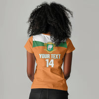 Custom Cote d'Ivoire 2026 Football Women V-Neck T-Shirt Allez Les Elephant