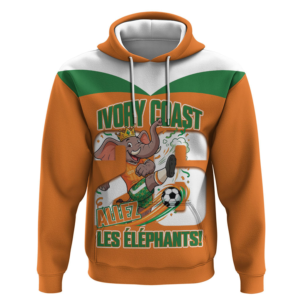 Custom Cote d'Ivoire 2026 Football Zip Hoodie Allez Les Elephant