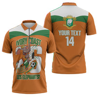 Custom Cote d'Ivoire 2026 Football Zipper Polo Shirt Allez Les Elephant