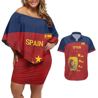 Spain Football Couples Matching Off Shoulder Short Dress and Hawaiian Shirt 4th We Are The Champions - Wonder Print Shop