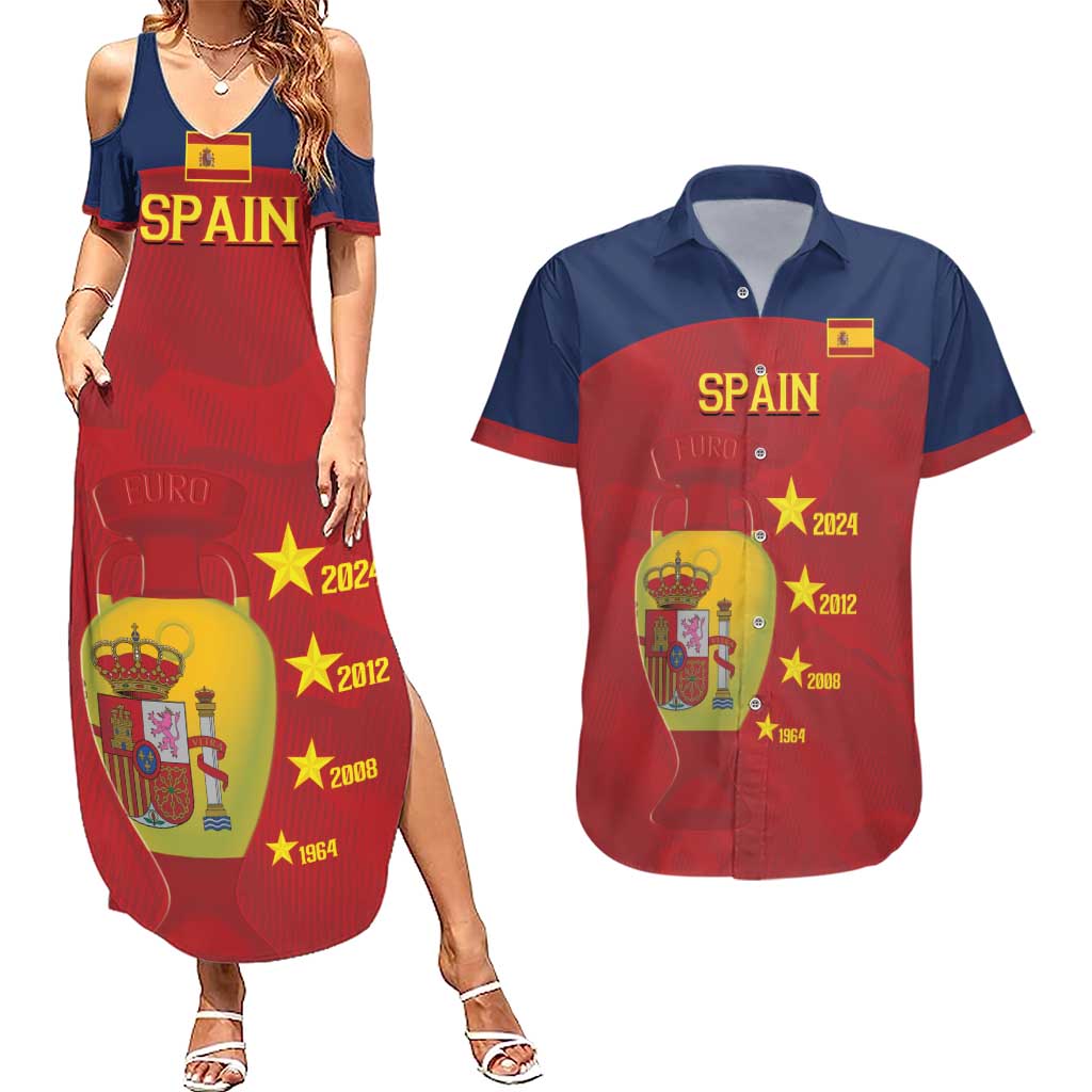 Spain Football Couples Matching Summer Maxi Dress and Hawaiian Shirt 4th We Are The Champions - Wonder Print Shop