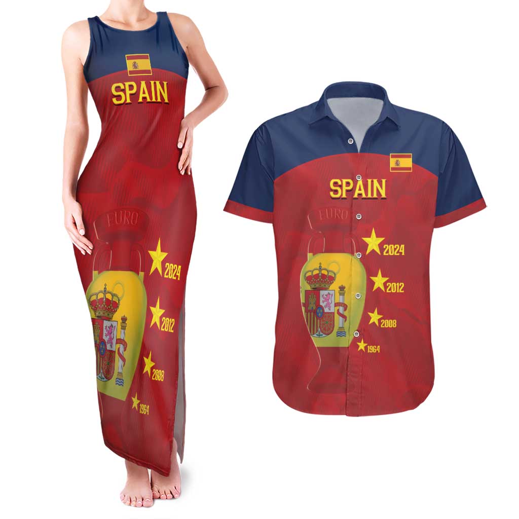 Spain Football Couples Matching Tank Maxi Dress and Hawaiian Shirt 4th We Are The Champions - Wonder Print Shop