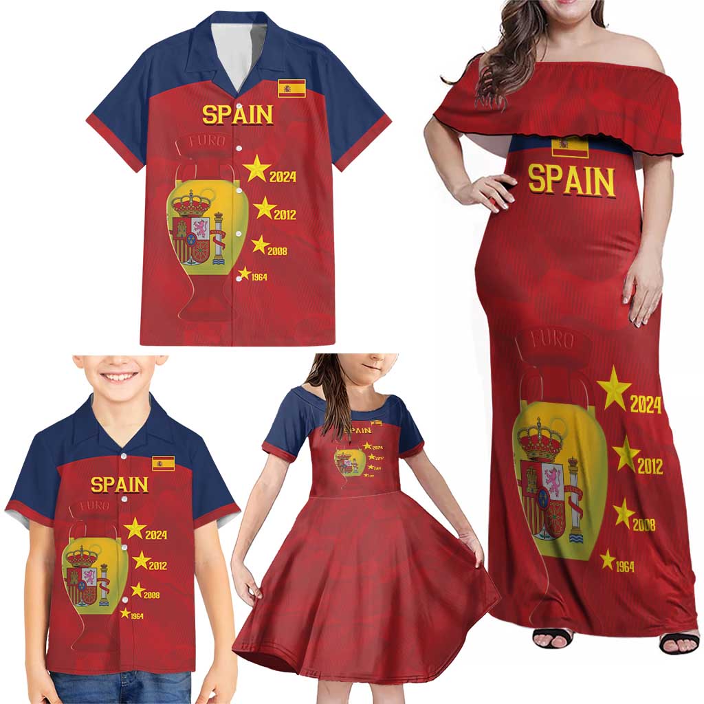 Spain Football Family Matching Off Shoulder Maxi Dress and Hawaiian Shirt 4th We Are The Champions - Wonder Print Shop