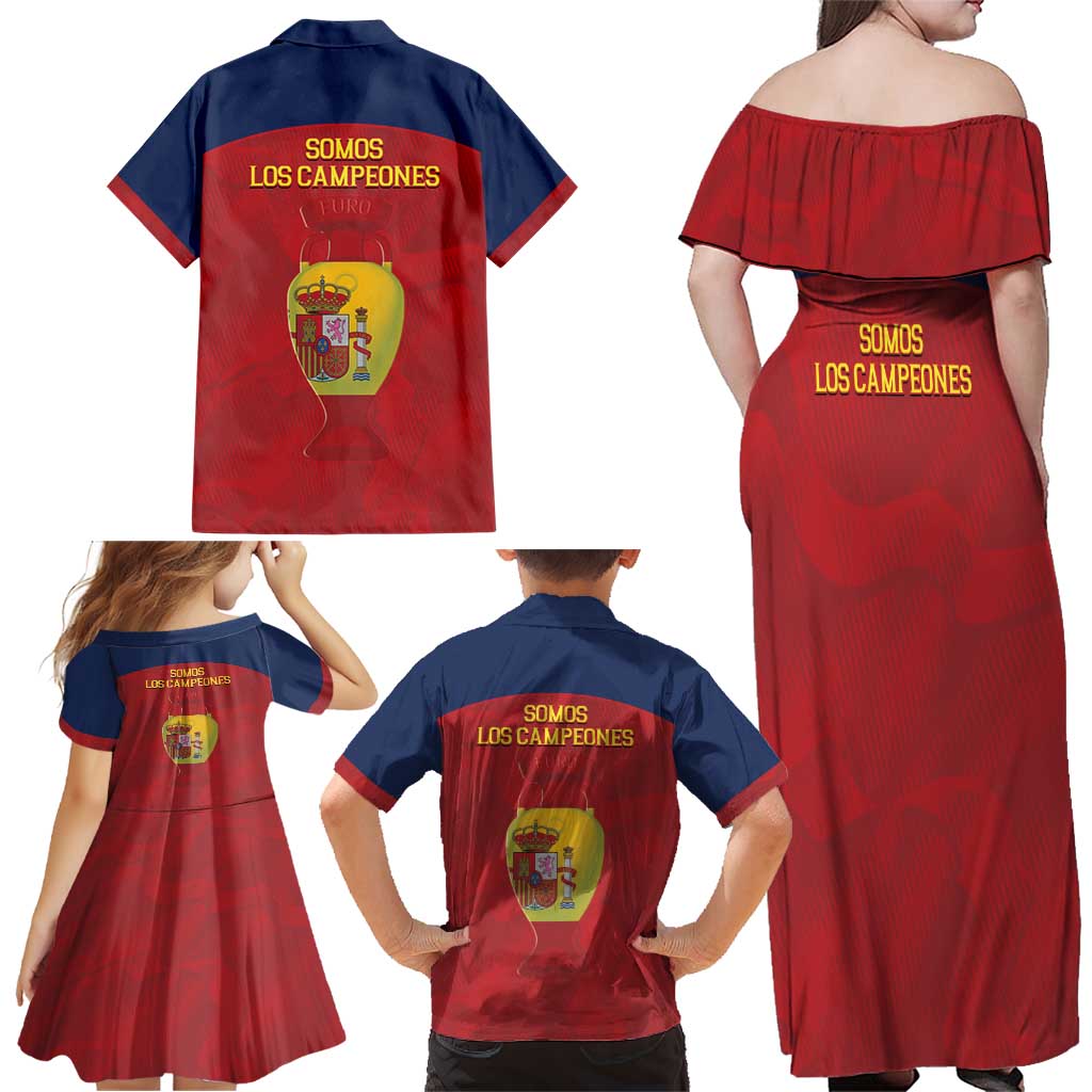 Spain Football Family Matching Off Shoulder Maxi Dress and Hawaiian Shirt 4th We Are The Champions - Wonder Print Shop