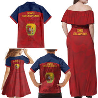 Spain Football Family Matching Off Shoulder Maxi Dress and Hawaiian Shirt 4th We Are The Champions - Wonder Print Shop