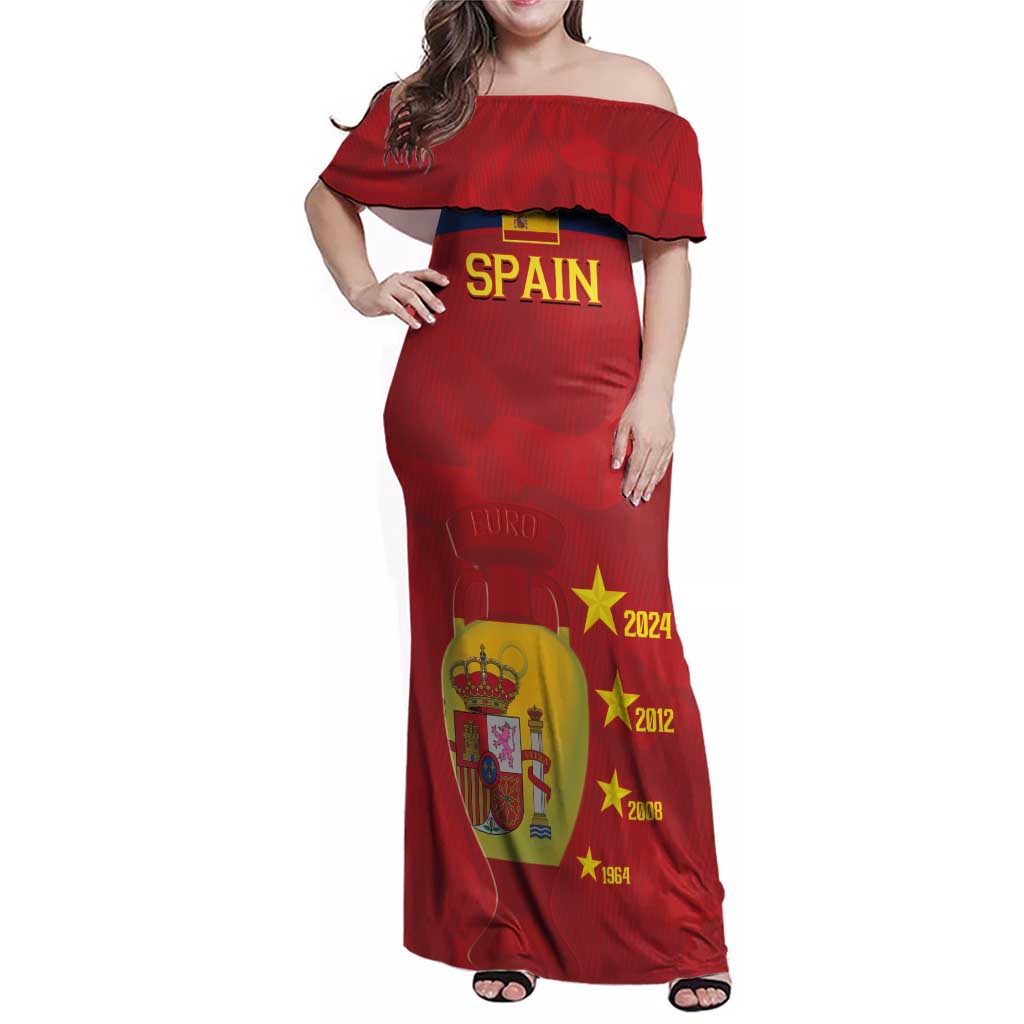 Spain Football Family Matching Off Shoulder Maxi Dress and Hawaiian Shirt 4th We Are The Champions - Wonder Print Shop