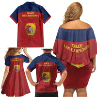 Spain Football Family Matching Off Shoulder Short Dress and Hawaiian Shirt 4th We Are The Champions - Wonder Print Shop