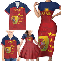 Spain Football Family Matching Short Sleeve Bodycon Dress and Hawaiian Shirt 4th We Are The Champions - Wonder Print Shop